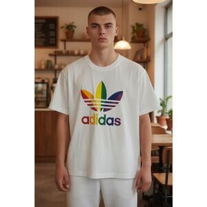 NEW ADIDAS ORIGINALS Pride Logo Tee Men's XL KR3977